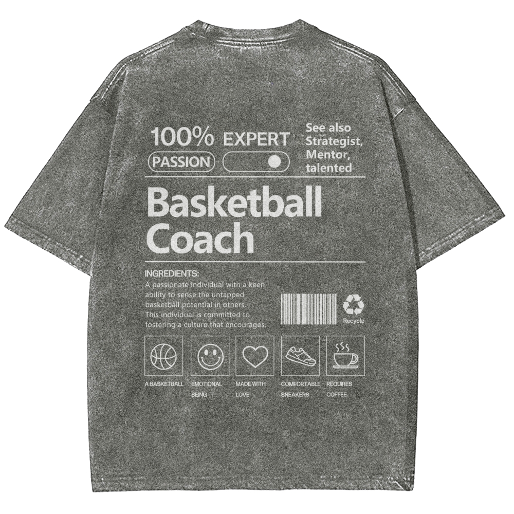 Basketball Coach Unisex Fit Washed T-Shirt-moweekender