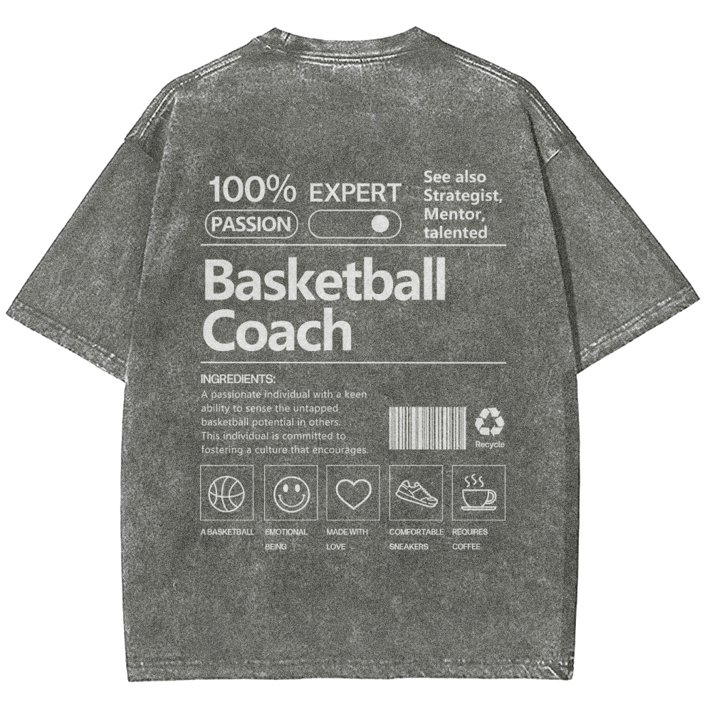 Basketball Coach Unisex Fit Washed T-Shirt-moweekender