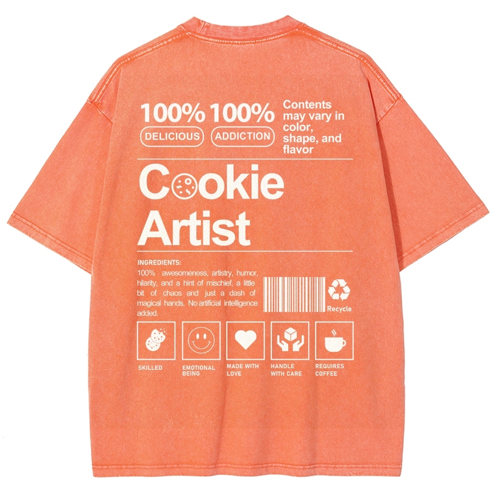 Cookie Artist Unisex Fit Washed T-Shirt