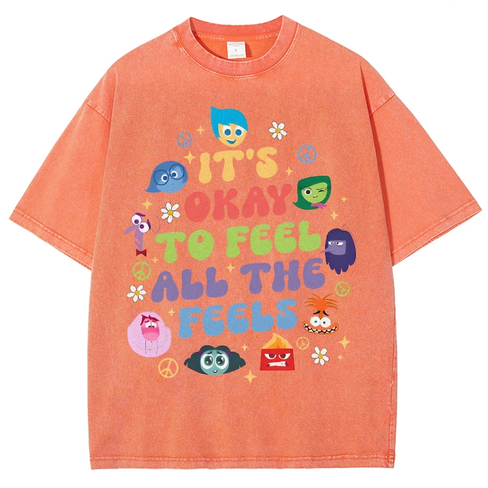 It's Okay To Feel Vintage Snowflake Washed T-Shirt-moweekender