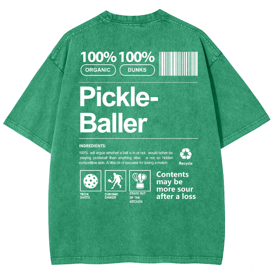 Pickle Baller Unisex Fit Washed Oversized T-Shirt-moweekender