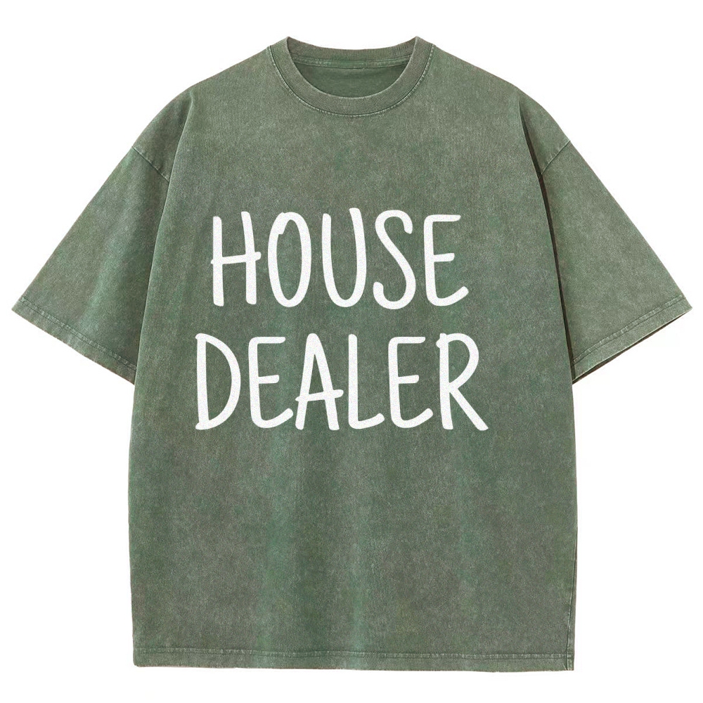 house dealer Unisex Fit Washed T-Shirt-moweekender
