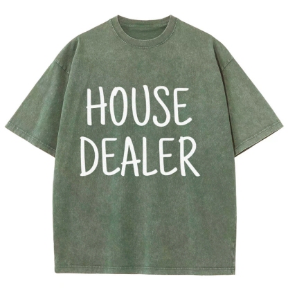 house dealer Unisex Fit Washed T-Shirt-moweekender