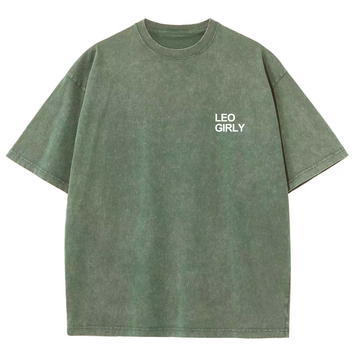 Leo Girly Unisex Fit Washed Oversized T-Shirt-moweekender