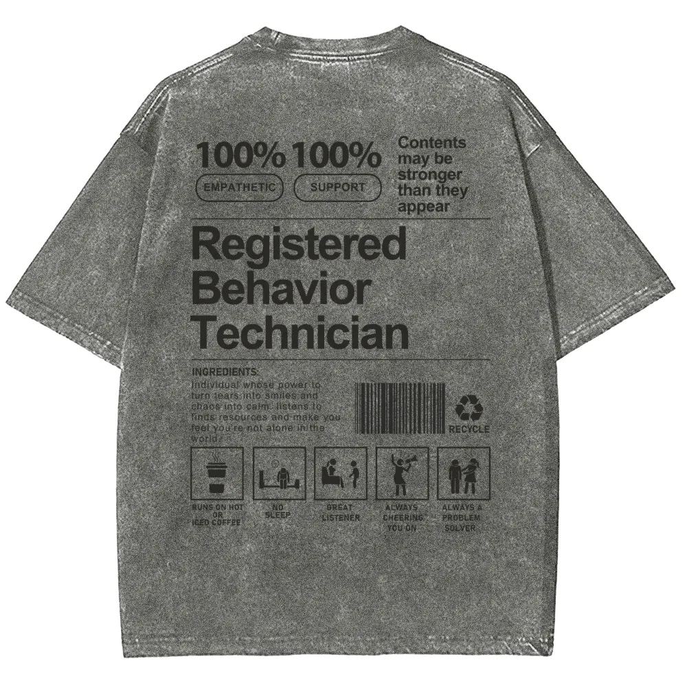 Registered Behavior Technician Unisex Fit Washed T-Shirt-moweekender