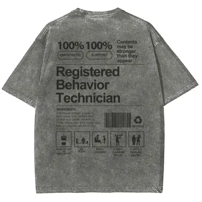 Registered Behavior Technician Unisex Fit Washed T-Shirt-moweekender