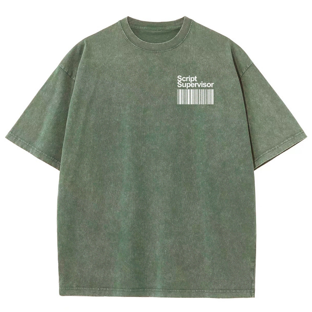 Script Supervisor Pattern Washed Vintage Short Sleeves T-Shirt-moweekender