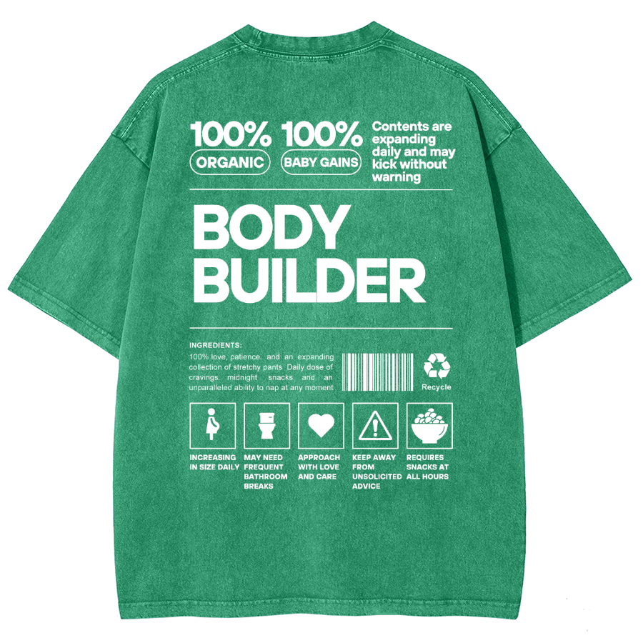 Body Builder Unisex Fit Washed T-Shirt-moweekender