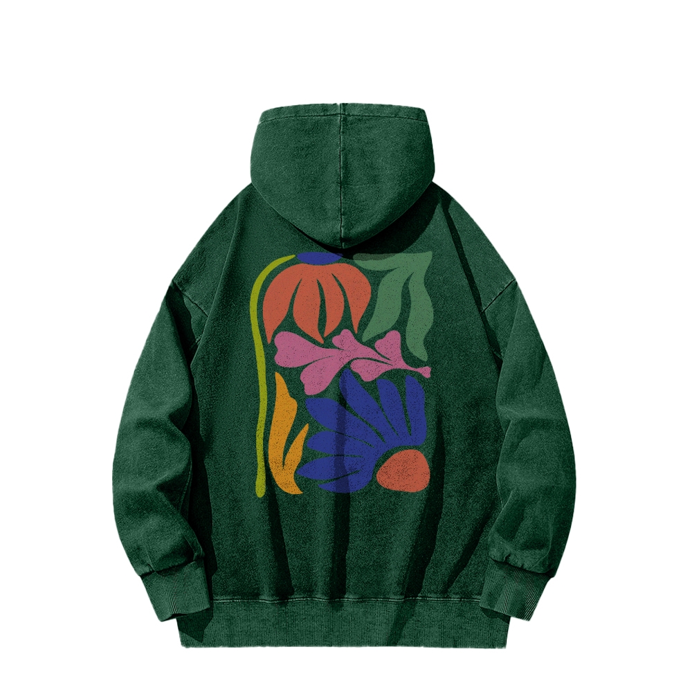 Wildflowers Matisse Art Casual Washed Hoodie-moweekender