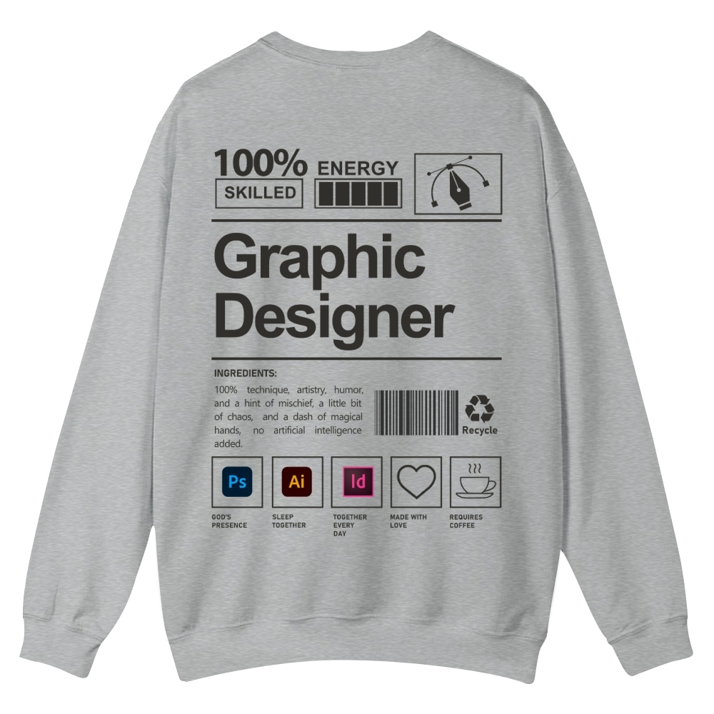 Graphic Designer Printed Crew Neck Sweatshirt-moweekender