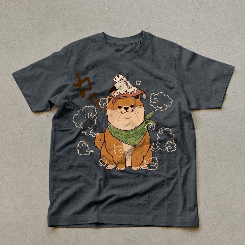 Japanese Panda Shiba Inu Pattern Unisex Prints T-Shirt-moweekender