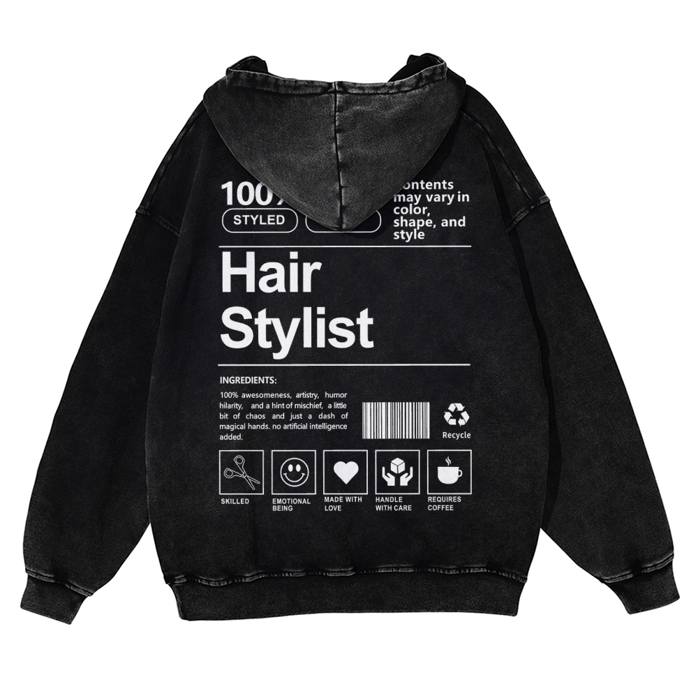 Hair Stylist Vintage Washed Hoodie-moweekender