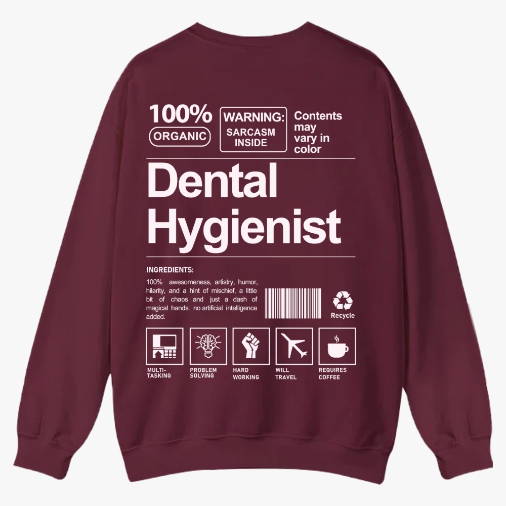 Dental Hygienist Casual Crewneck Sweatshirt-moweekender