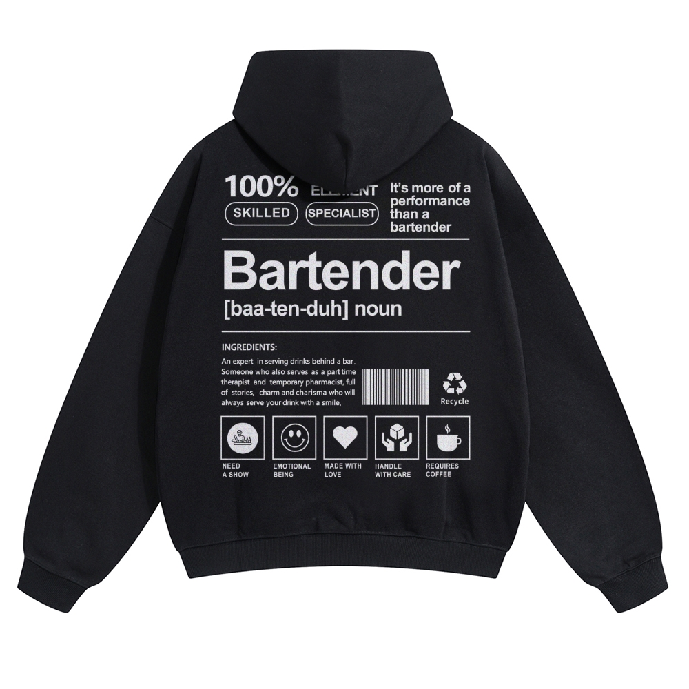 Bartender Unisex Casual Anime Print Hoodie-moweekender