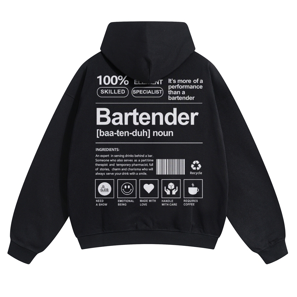 Bartender Unisex Casual Anime Print Hoodie-moweekender