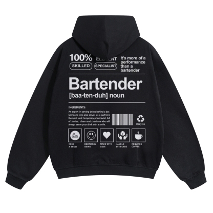 Bartender Unisex Casual Anime Print Hoodie-moweekender
