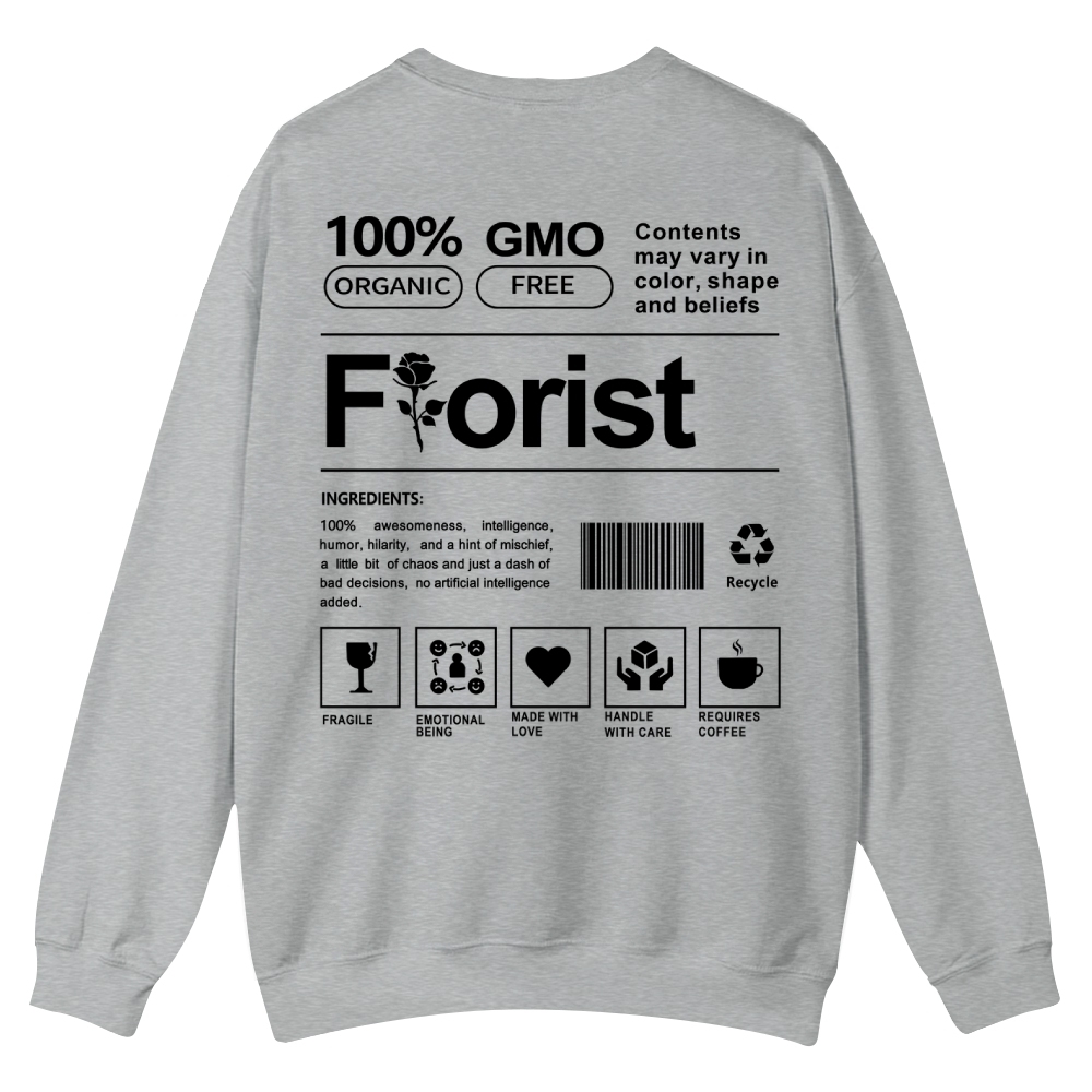 Florist Pattern Crew Neck Sweatshirt-moweekender