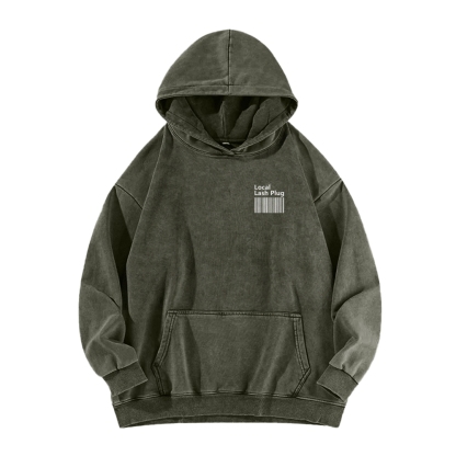 Local Last Plug Washed Long Sleeved Hoodie-moweekender