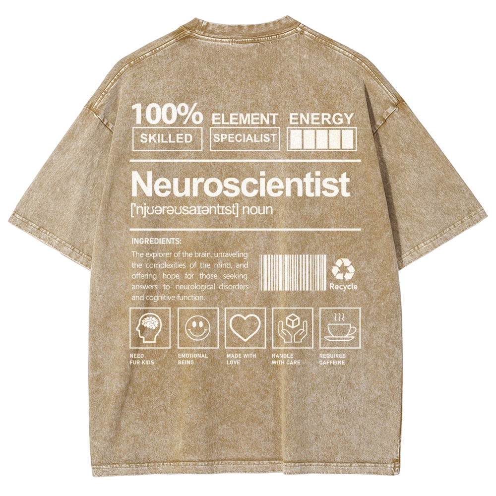 Neuroscientist Unisex Fit Washed T-Shirt-moweekender