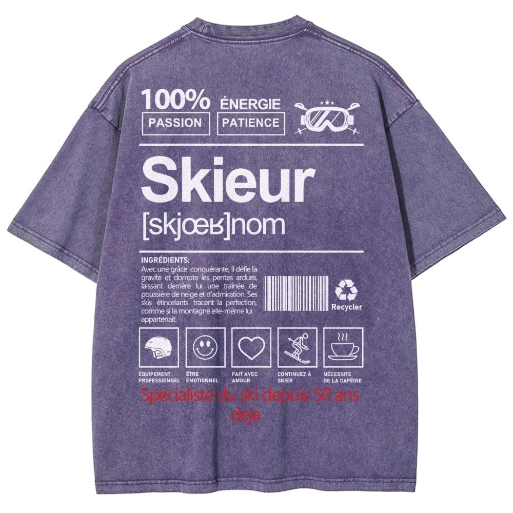 Skieur Unisex Fit Washed T-Shirt-moweekender