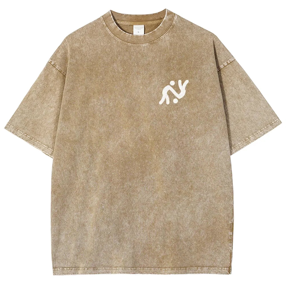 Judo Pattern Washed Vintage Short Sleeves T-Shirt-moweekender