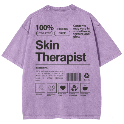 Skin Therapist Unisex Fit Washed T-Shirt-moweekender