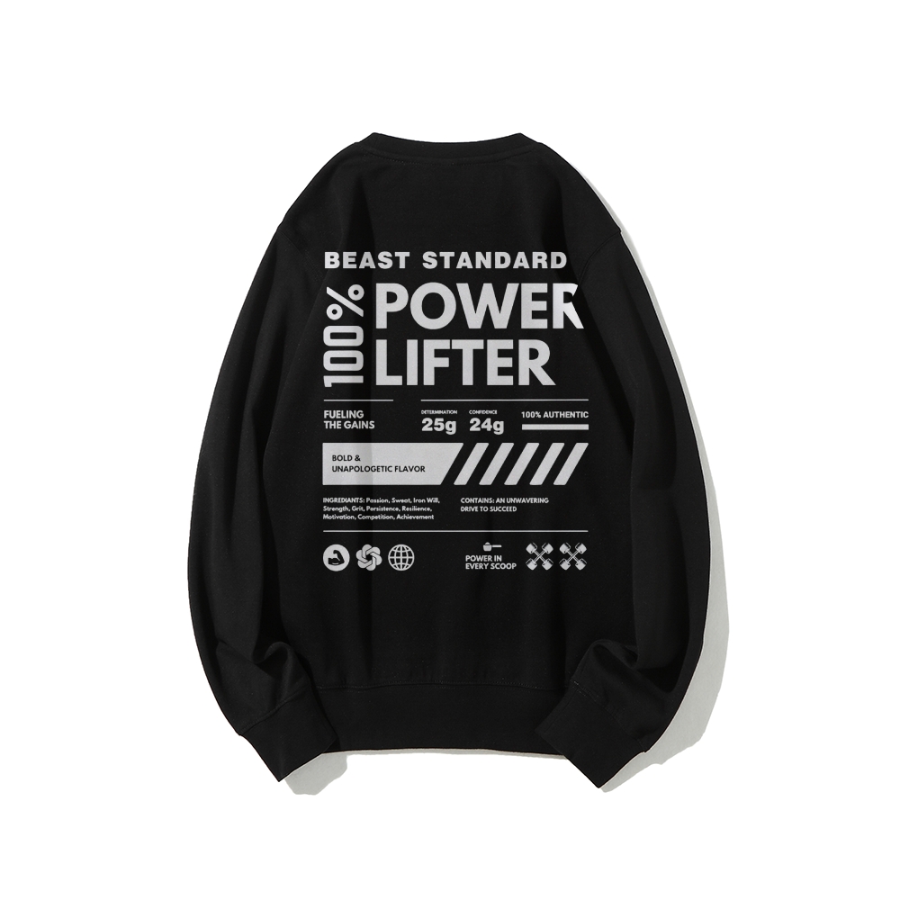Power Lifter Casual Crew Neck Sweatshirt-moweekender
