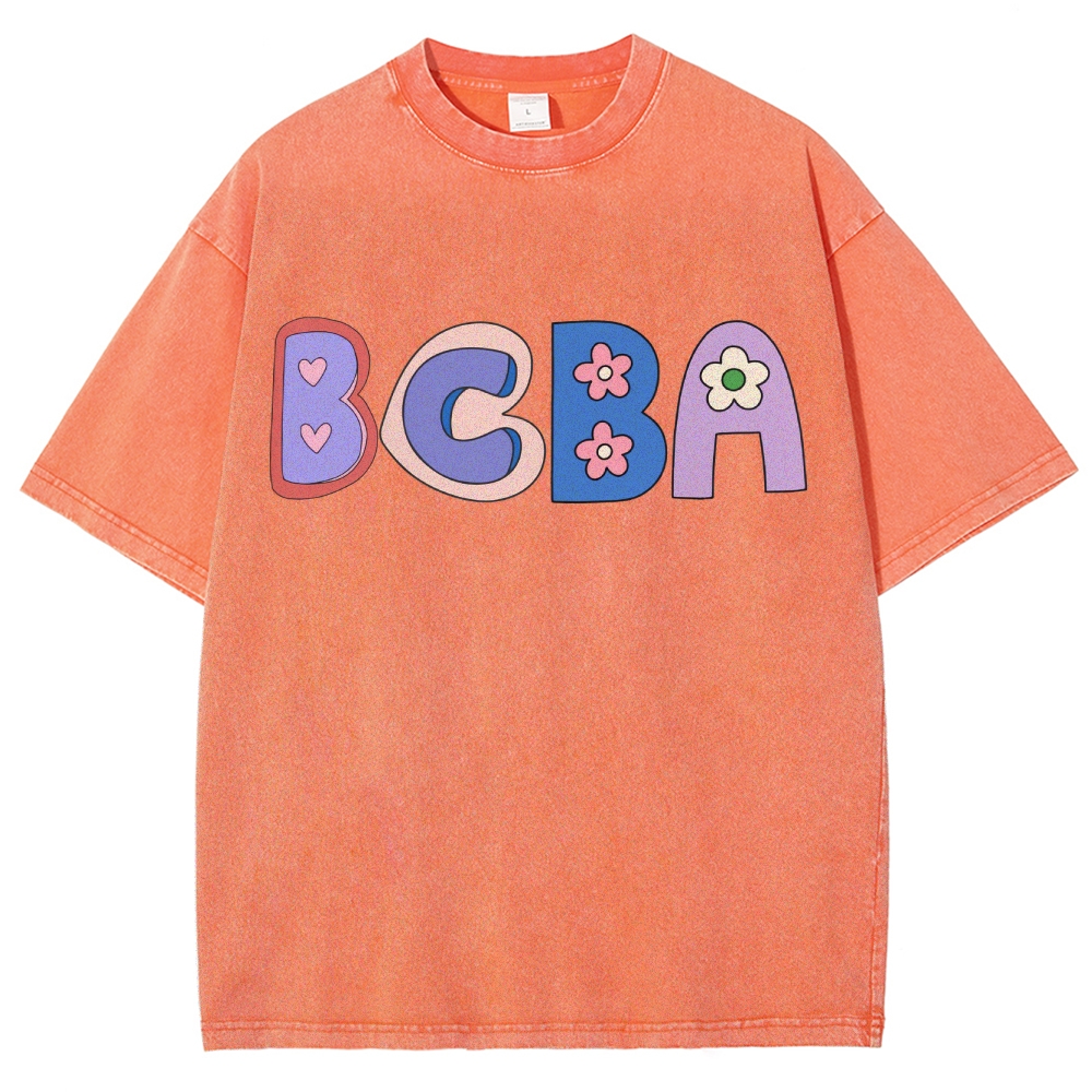 BCBA Board certified behavior analyst Unisex Fit Washed T-Shirt-moweekender