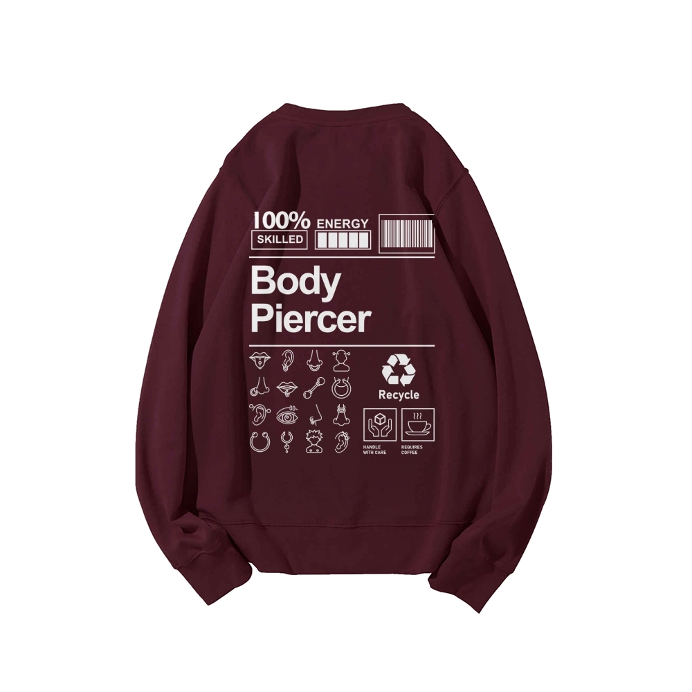 Body Piercer Casual Crewneck Sweatshirt-moweekender