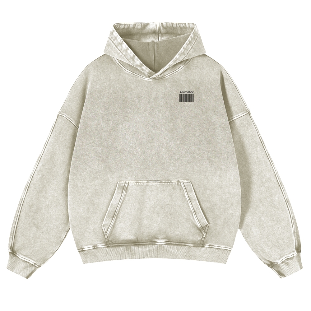 Animator Casual Washed Hoodie-moweekender