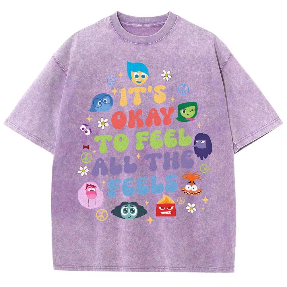 It's Okay To Feel Vintage Snowflake Washed T-Shirt-moweekender