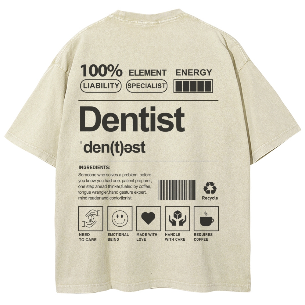 Dentist Unisex Fit Washed T-Shirt-moweekender