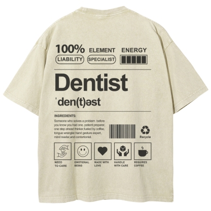 Dentist Unisex Fit Washed T-Shirt-moweekender
