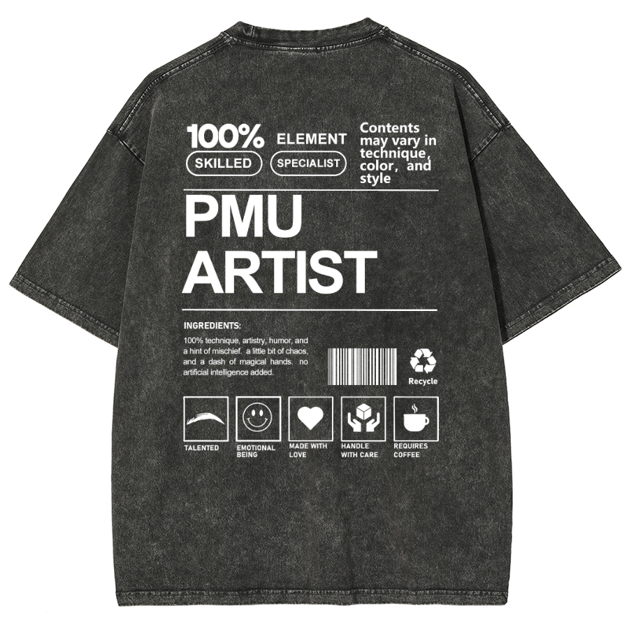 PMU Artist Unisex Fit Washed T-Shirt-moweekender
