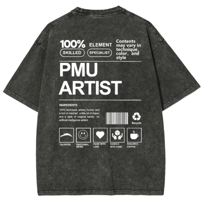 PMU Artist Unisex Fit Washed T-Shirt-moweekender