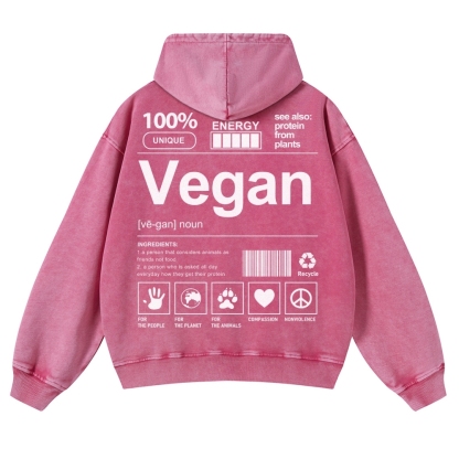 Vegan Printed Vintage Washed Hoodie-moweekender