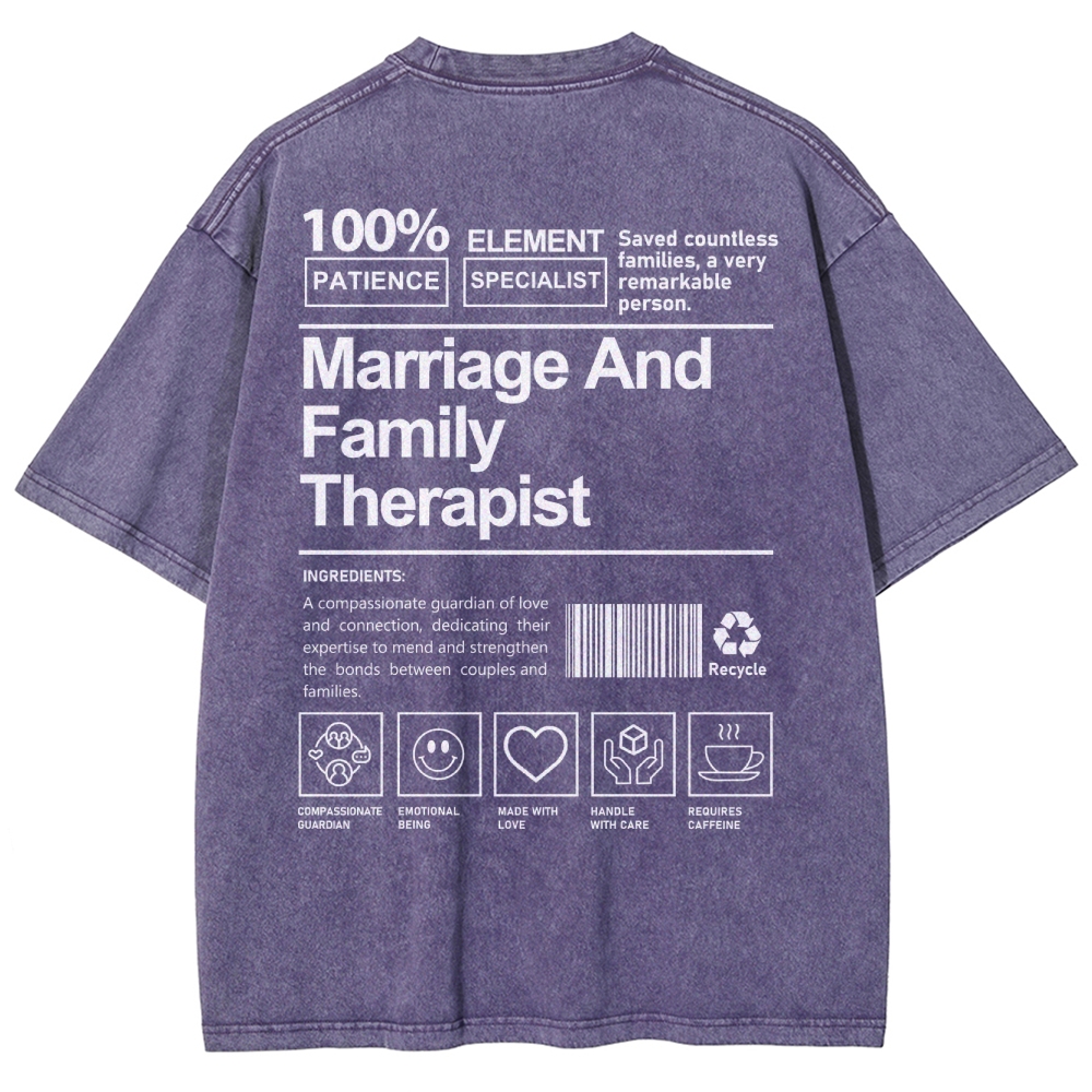 Marriage And Family Therapist Unisex Fit Washed T-Shirt-moweekender