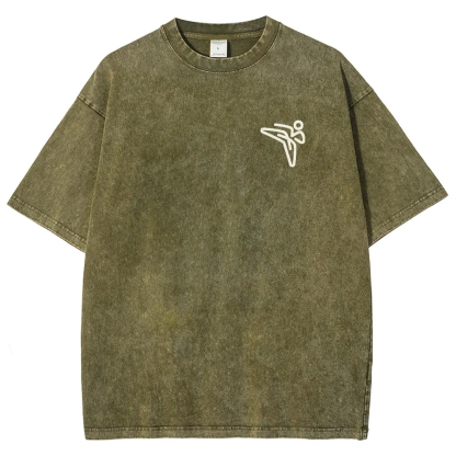 Taekwondo Pattern Washed Vintage Short Sleeves T-Shirt-moweekender