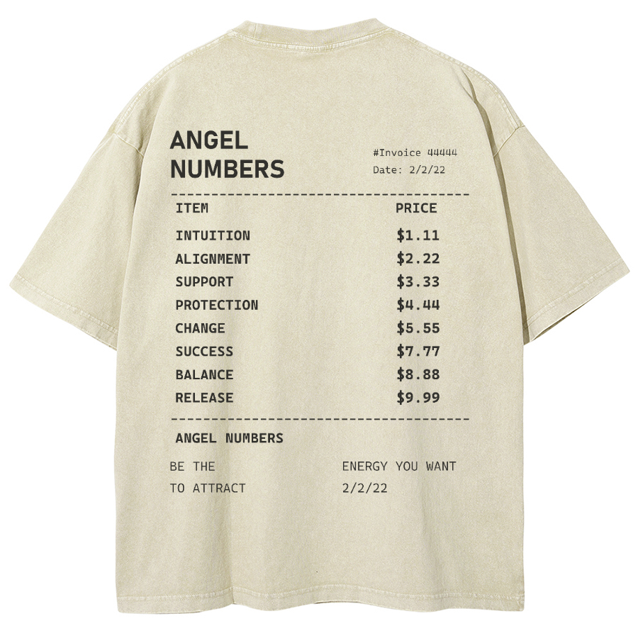 Angel Numbers Unisex Fit Washed T-Shirt-moweekender