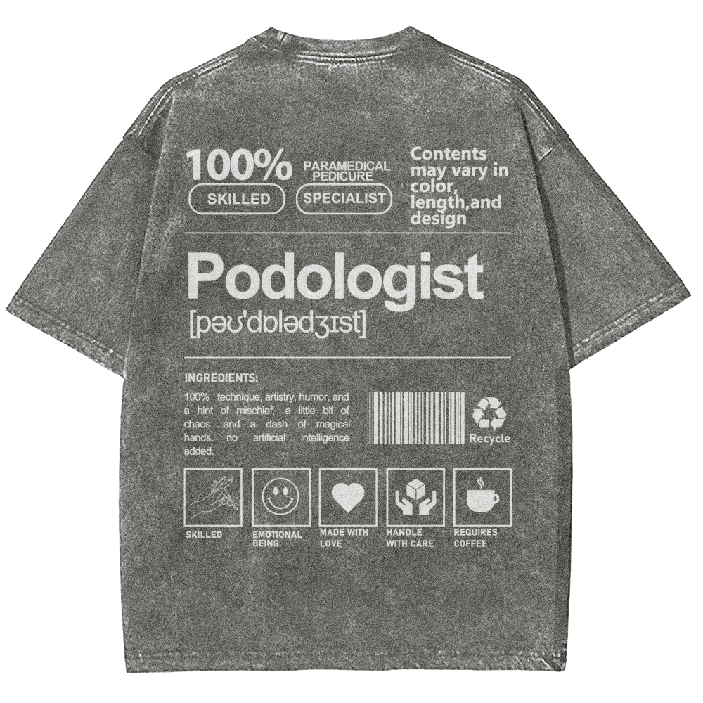 Podologist Unisex Fit Washed T-Shirt-moweekender