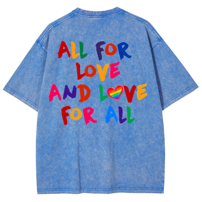 All For Love And Love For All Washed Oversized T-Shirt-moweekender