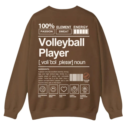 Volleyball Player Printed Crew Neck Sweatshirt-moweekender