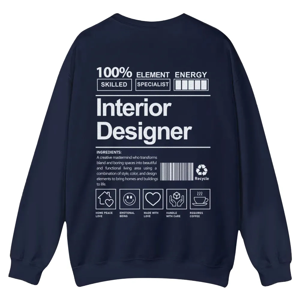 Interior Designer Printed Crew Neck Sweatshirt-moweekender