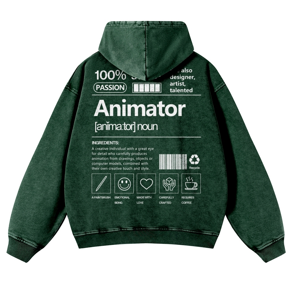 Animator Casual Washed Hoodie-moweekender