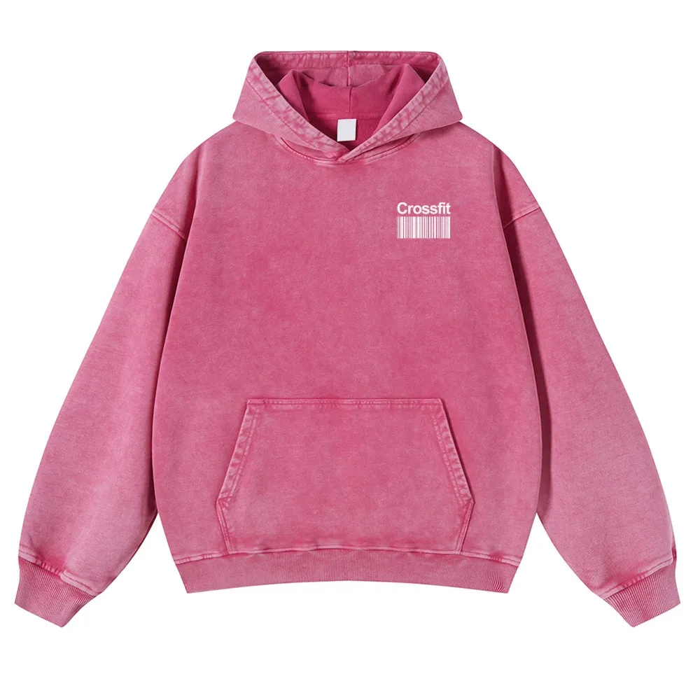 Crossfit Printed Vintage Washed Hoodie-moweekender