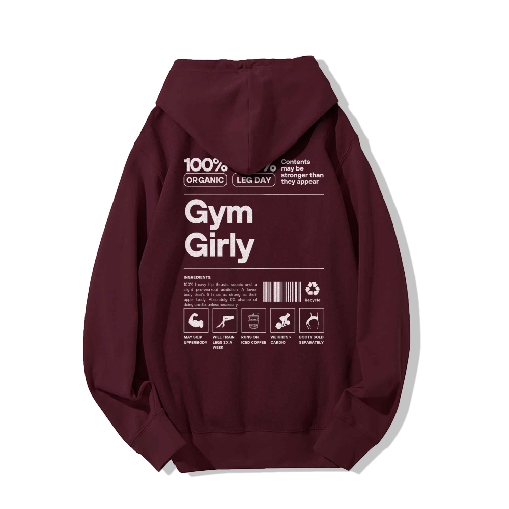 Gym Girl Long Sleeved Hoodie-moweekender