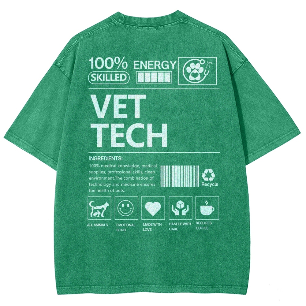 vet tech Unisex Fit Washed T-Shirt-moweekender