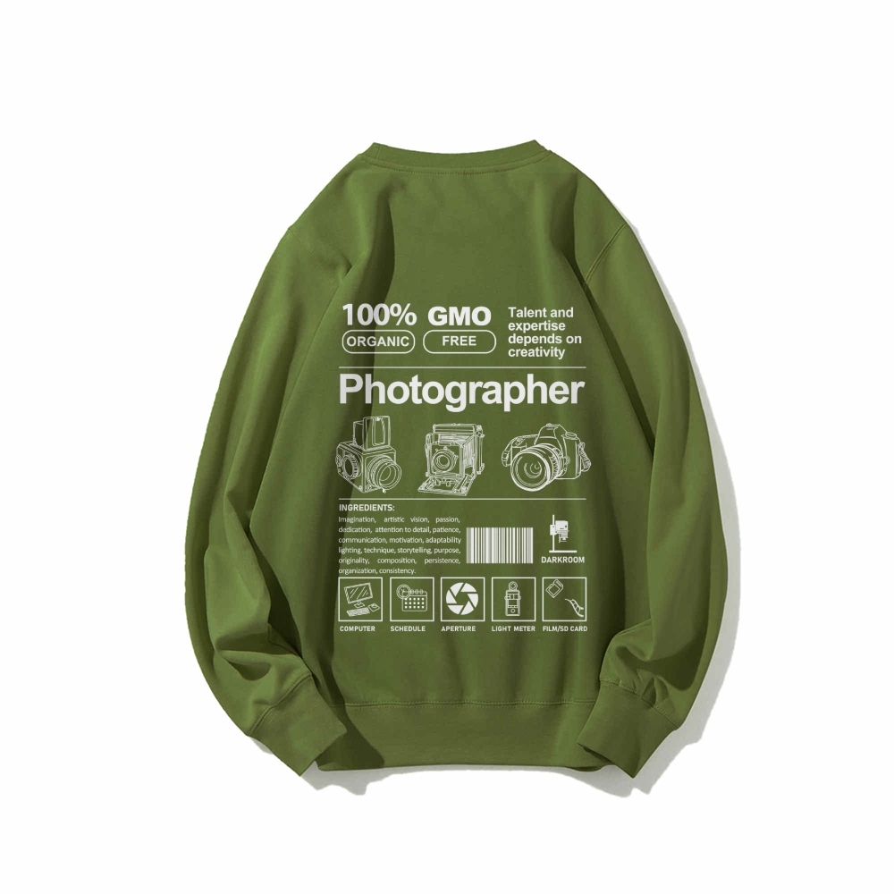 Photographer Casual Crewneck Sweatshirt-moweekender