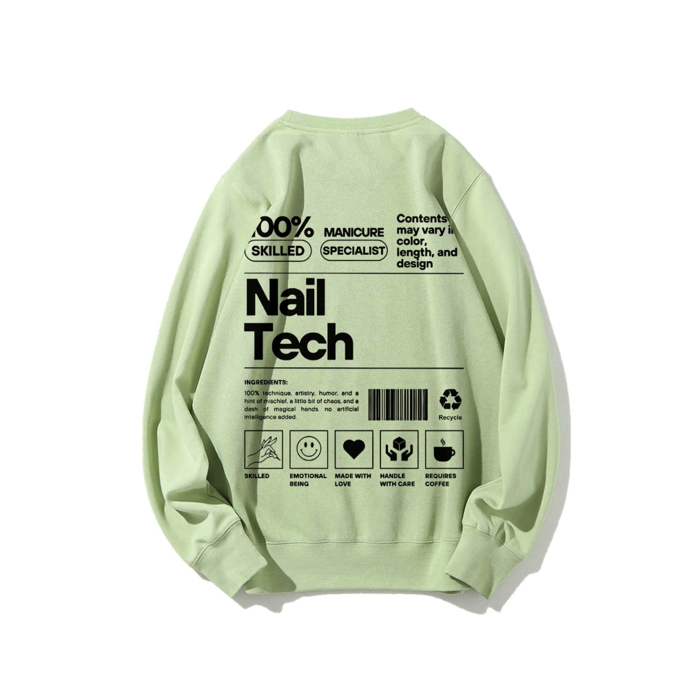 Nail Tech Casual Crew Neck Sweatshirt-moweekender