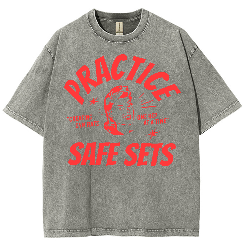 Practice Safe Sets Unisex Fit Washed Oversized T-Shirt-moweekender